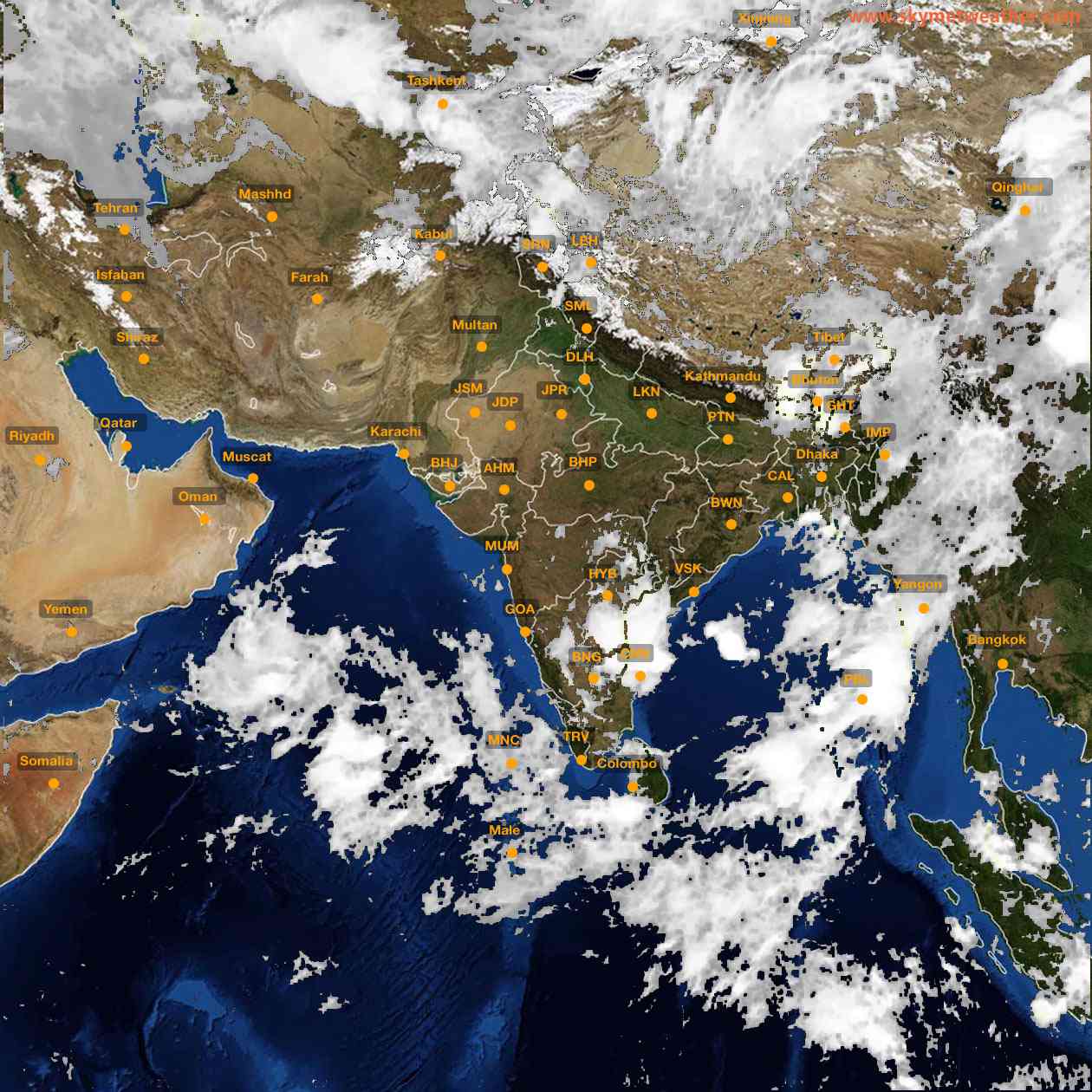 Latest INSAT Weather Satellite Image of India - Infrared Map - 09:00 IST on 23 May 2026