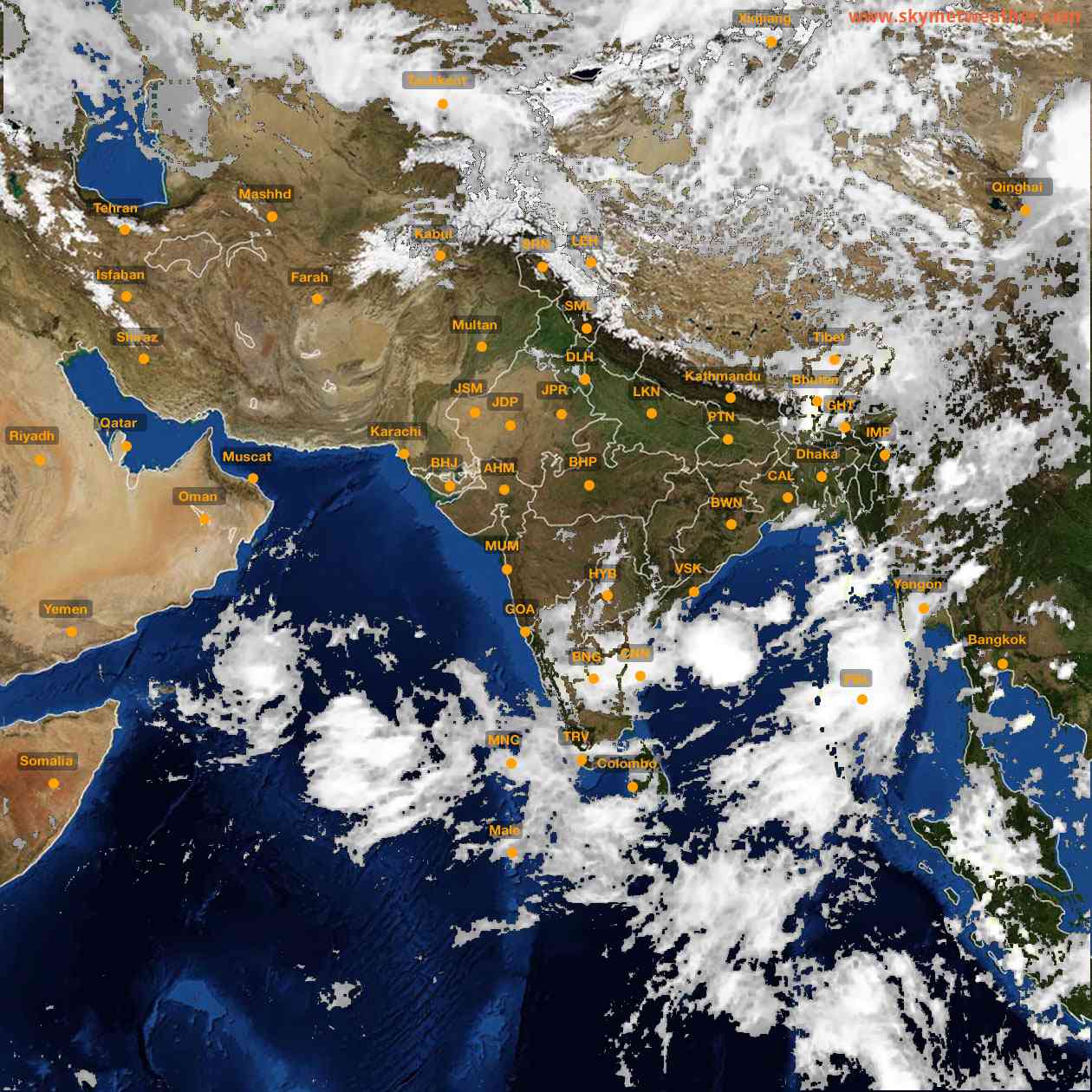 Latest INSAT Weather Satellite Image of India - Infrared Map - 13:00 IST on 23 May 2026