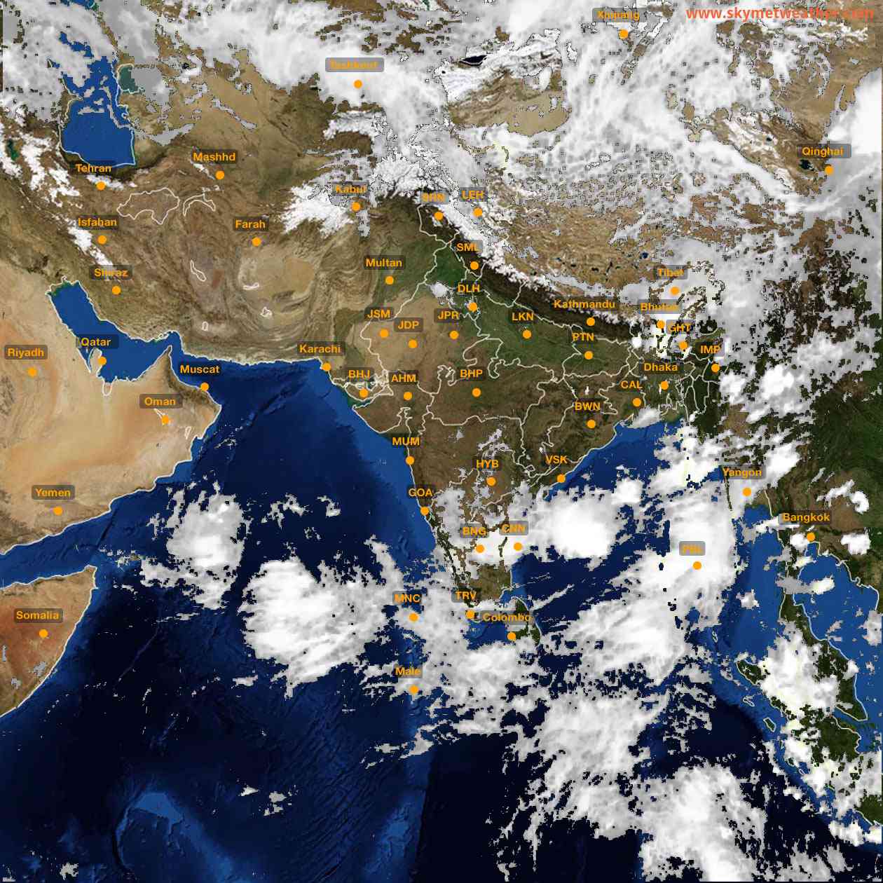 Latest INSAT Weather Satellite Image of India - Infrared Map - 14:00 IST on 23 May 2026