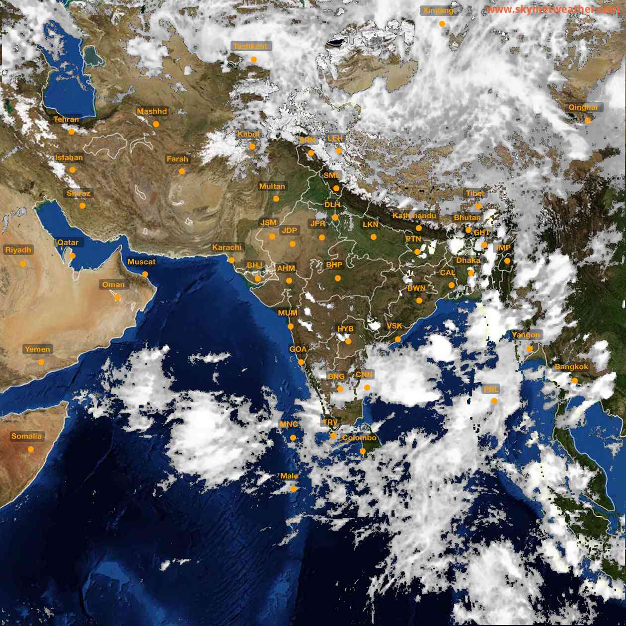 Latest INSAT Weather Satellite Image of India - Infrared Map - 17:00 IST on 23 May 2026