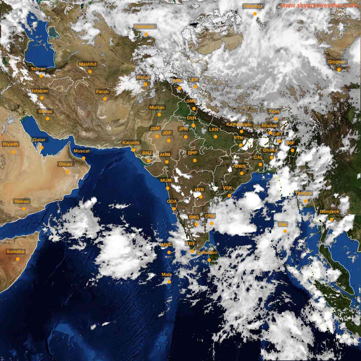 Latest INSAT Weather Satellite Image of India - Infrared Map - 18:00 IST on 23 May 2026