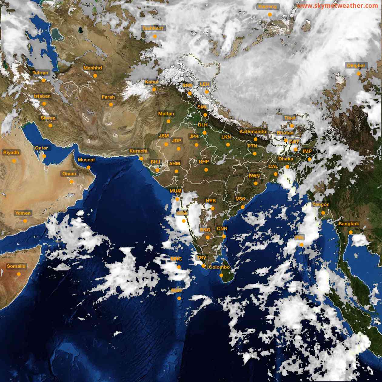 Latest INSAT Weather Satellite Image of India - Infrared Map - 06:00 IST on 24 May 2026