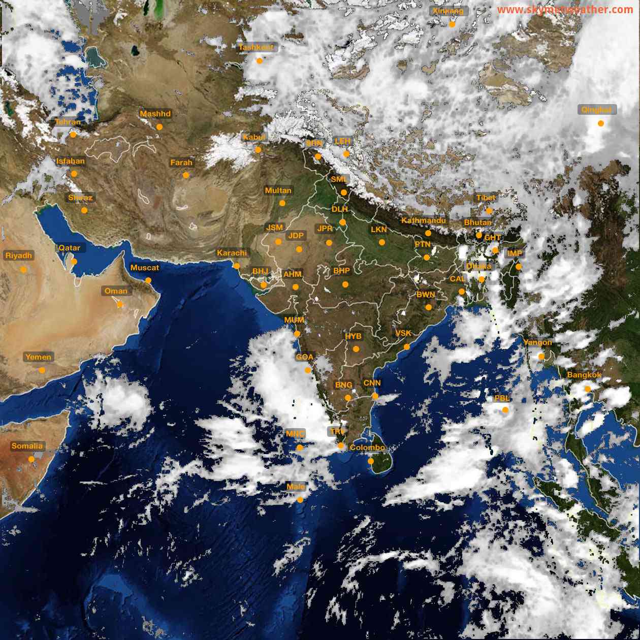 Latest INSAT Weather Satellite Image of India - Infrared Map - 16:00 IST on 24 May 2026
