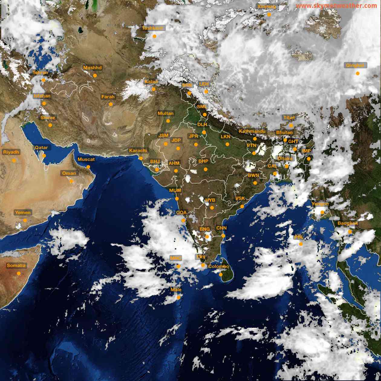Latest INSAT Weather Satellite Image of India - Infrared Map - 18:00 IST on 24 May 2026