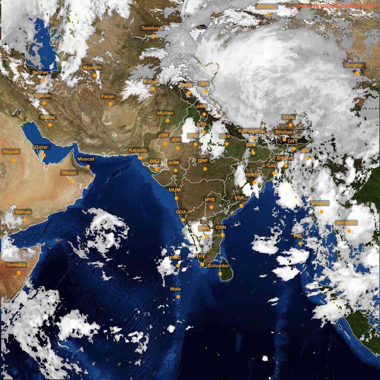 Latest INSAT Weather Satellite Image of India - Infrared Map - 02:00 IST on 30 May 2026