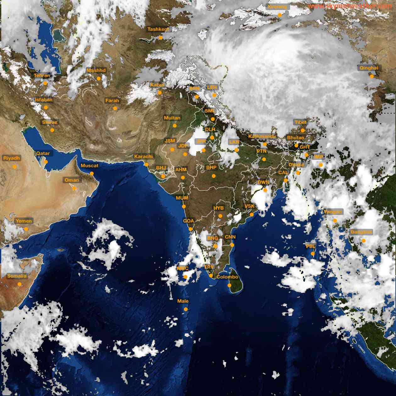 Latest INSAT Weather Satellite Image of India - Infrared Map - 04:00 IST on 30 May 2026