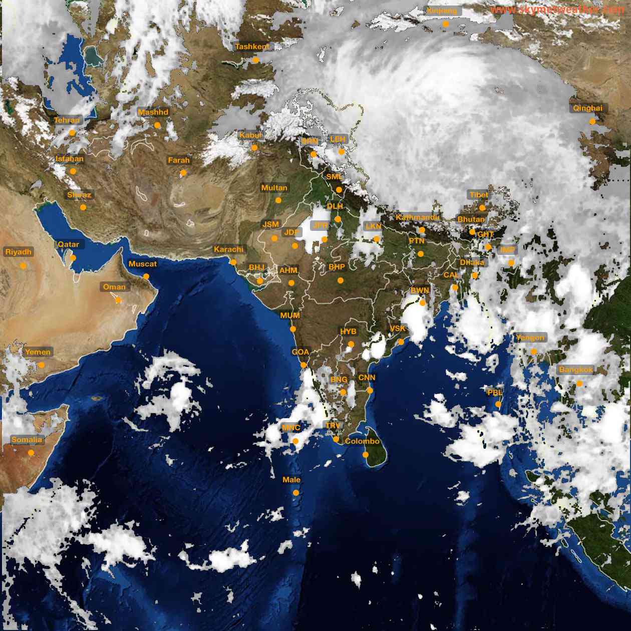 Latest INSAT Weather Satellite Image of India - Infrared Map - 05:00 IST on 30 May 2026