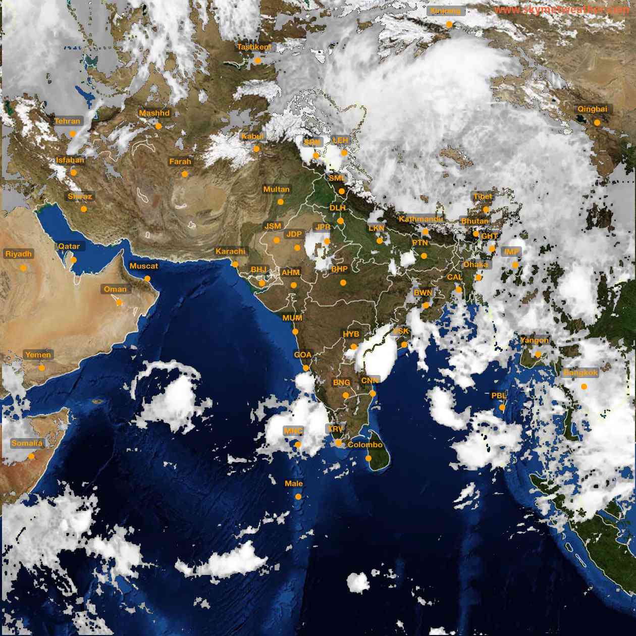 Latest INSAT Weather Satellite Image of India - Infrared Map - 08:00 IST on 30 May 2026