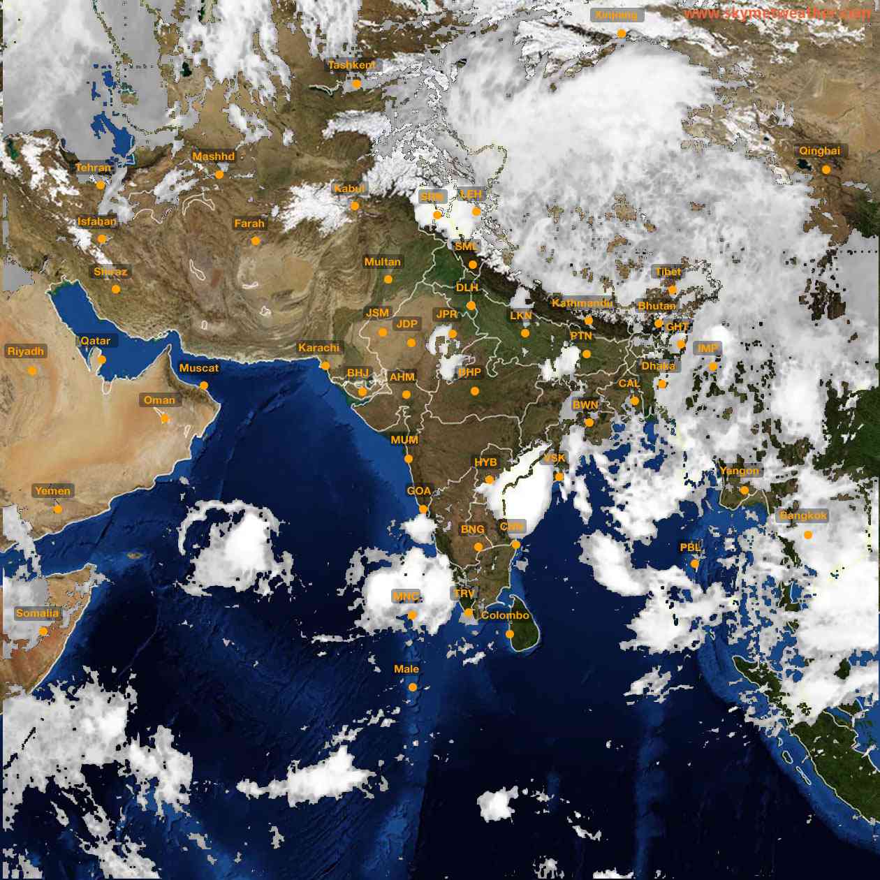 Latest INSAT Weather Satellite Image of India - Infrared Map - 09:00 IST on 30 May 2026