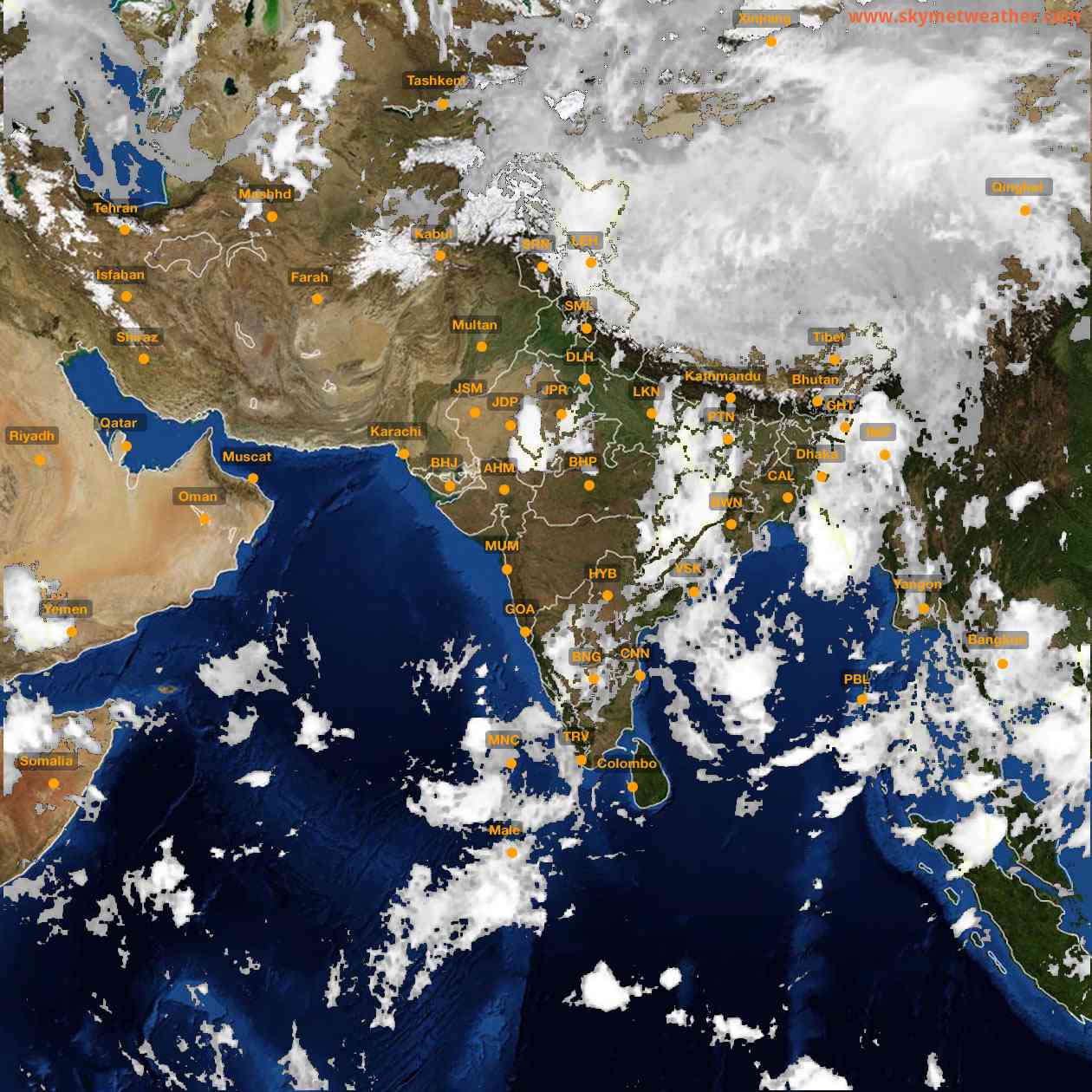 Latest INSAT Weather Satellite Image of India - Infrared Map - 02:00 IST on 31 May 2026