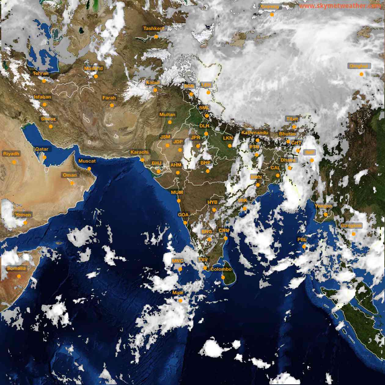 Latest INSAT Weather Satellite Image of India - Infrared Map - 03:00 IST on 31 May 2026