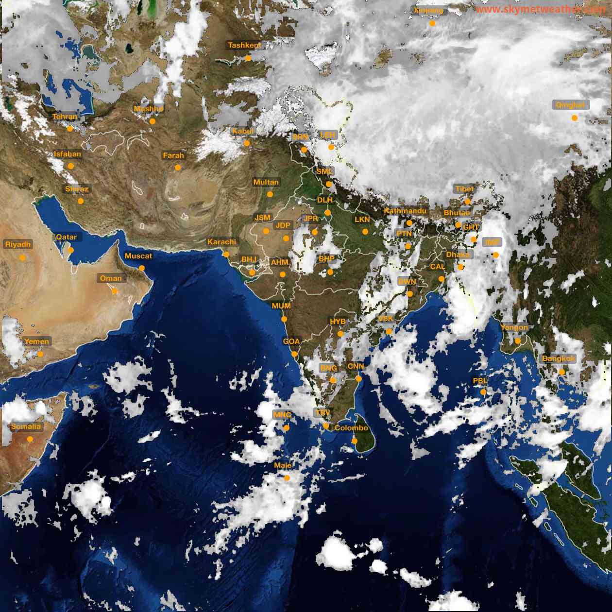 Latest INSAT Weather Satellite Image of India - Infrared Map - 04:00 IST on 31 May 2026