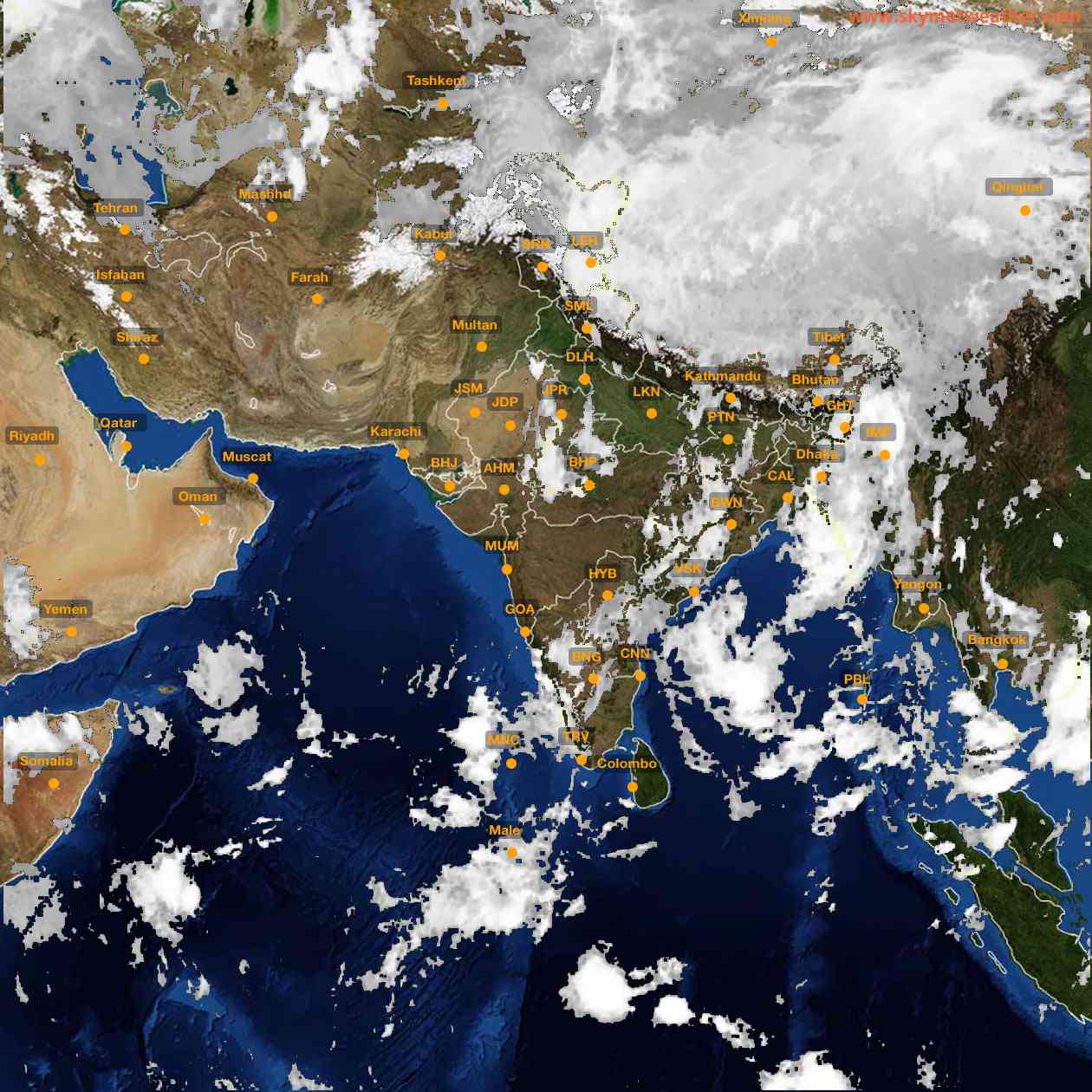 Latest INSAT Weather Satellite Image of India - Infrared Map - 05:00 IST on 31 May 2026