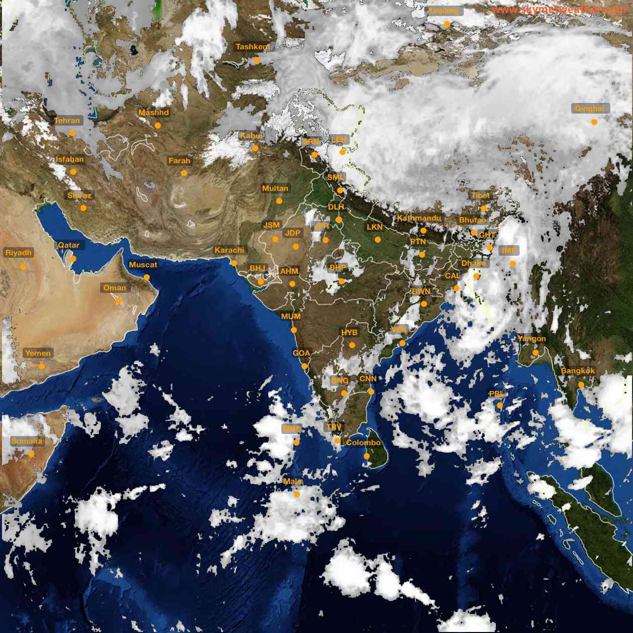 Latest INSAT Weather Satellite Image of India - Infrared Map - 07:00 IST on 31 May 2026