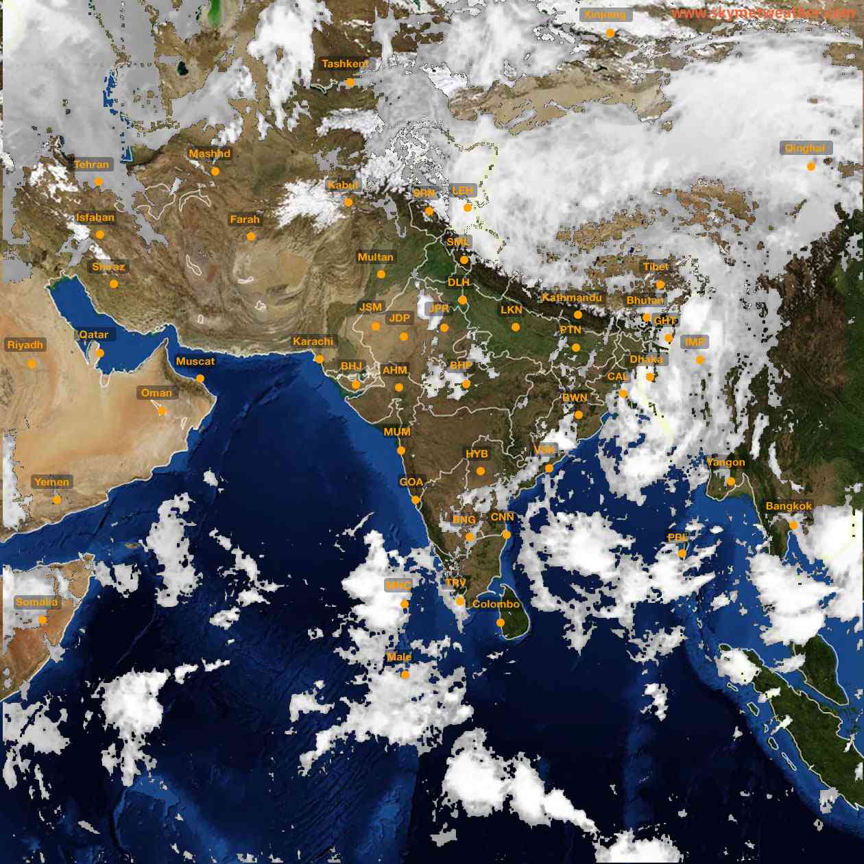 Latest INSAT Weather Satellite Image of India - Infrared Map - 08:00 IST on 31 May 2026